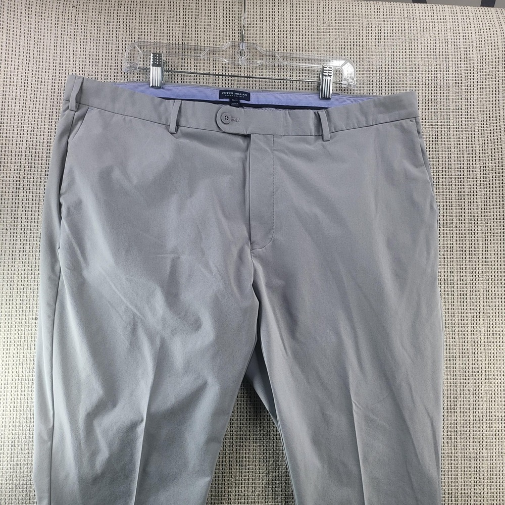 Peter Millar‎ Pants Mens 43x32 Gray Crown Crafted Chino Golf Casual Flat Front